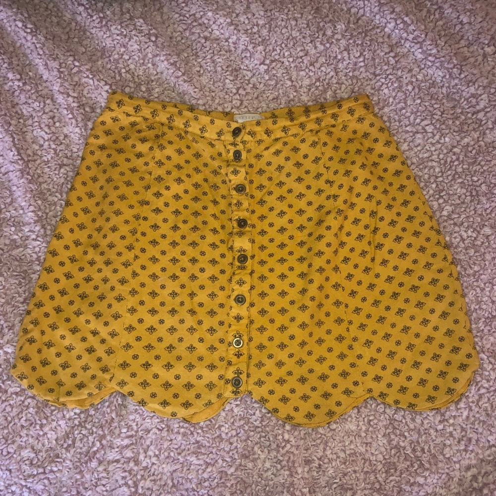 UO mustard yellow skirt